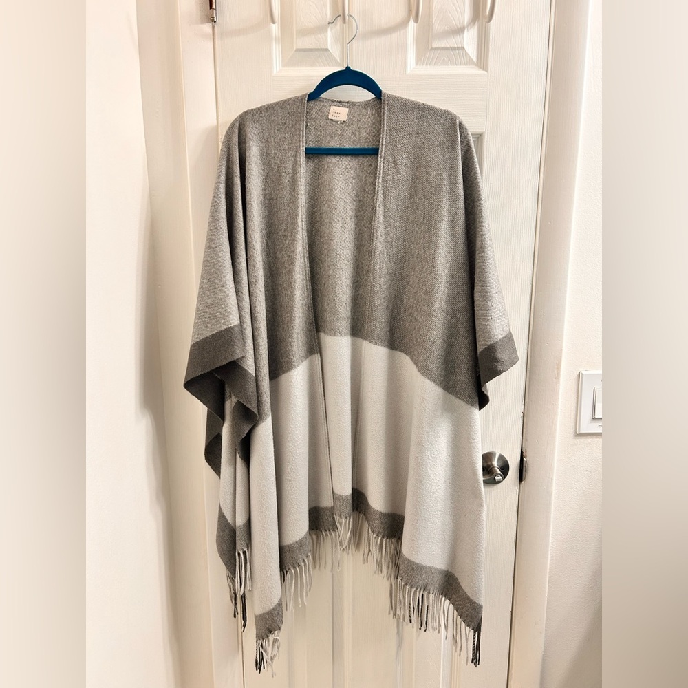 a new day Gray and Cream Knit Poncho